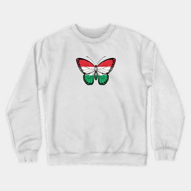 Hungarian Flag Butterfly Crewneck Sweatshirt by jeffbartels